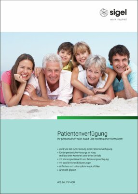 SIGEL PV450 Patientenverfügung - A4 - 1x 0 Blatt - für persönliche Vorsorgeentscheidungen - 1 Set