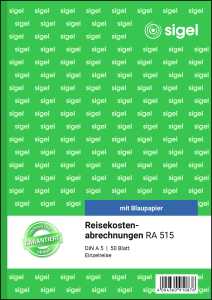 SIGEL Reisekostenabrechnungen - A5 - 1x 50 Blatt - mit Blaupapier -