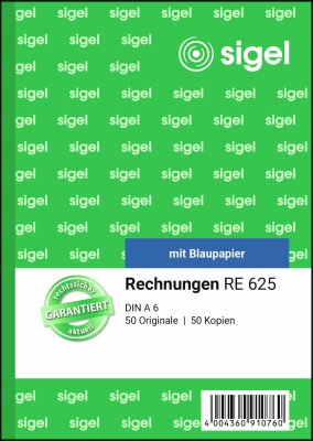 SIGEL RE625 Rechnungen - A6 - 2x 25 Blatt - mit Blaupapier -