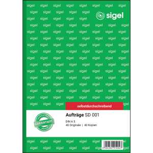 SIGEL Aufträge - A5 - 2x 40 Blatt - selbstdurchschreibend - 40 Sätze