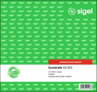 SIGEL SD009 Kurzbriefe - 2/3 A4 - 1x 50 Blatt -...