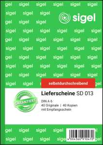 Lieferscheine - A6 - 2x 40 Blatt - selbstdurchschreibend - 40 Sätze