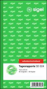 SIGEL Tagesrapporte - 2x 40 Blatt - selbstdurchschreibend - 40 Sätze