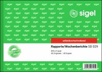 SIGEL SD029 Rapporte/Wochenberichte - A5 quer - 2x 40...