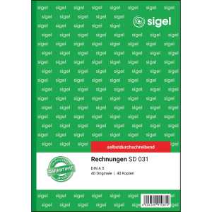 SIGEL Rechnungen - A5 - 2x 40 Blatt - selbstdurchschreibend - 40 Sätze