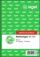 SIGEL SD033 Rechnungen - A6 - 2x 40 Blatt -...