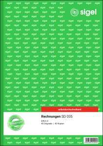 SIGEL Rechnungen - A4 - 2x 40 Blatt - selbstdurchschreibend - 40 Sätze