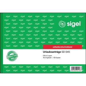 Urlaubsanträge - A5 quer - 2x 40 Blatt selbstdurchschreibend 40 Sätze
