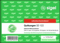 SIGEL SD122 Quittung - fortlaufend nummeriert - A6 quer -...