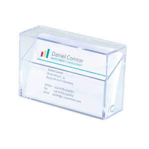 Visitenkarten-Box - für bis zu 100 Visitenkarten glasklar Hartplastik