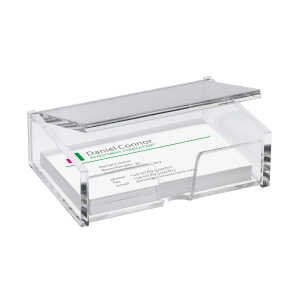 Visitenkarten-Box - für bis zu 80 Visitenkarten - glasklar - Acryl