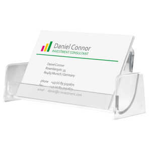 Visitenkarten-Aufsteller - für bis zu 50 Visitenkarten - glasklar
