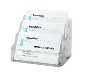 Visitenkarten-Aufsteller - für bis zu 210 Visitenkarten - glasklar