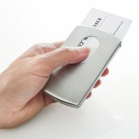 SIGEL VZ120 Visitenkarten-Etui - für bis zu 12 Visitenkarten - silber - Edelstahl - 1 Stück