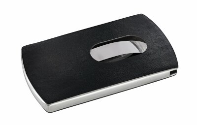 SIGEL VZ121 Visitenkarten-Etui - für bis zu 12 Visitenkarten - schwarz/silber - Edelstahl, Kunststoff - 1 Stück