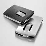 Visitenkarten-Etui - für bis zu 12 Visitenkarten - schwarz/silber