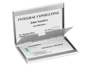 Visitenkarten-Etui - für bis zu 30 Visitenkarten - silber - Aluminium