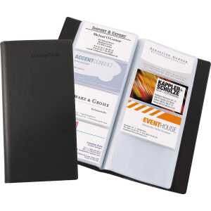 SIGEL Visitenkartenmappe 12,2 x 24,8 cm (B x H) schwarz matt 24 Hüllen