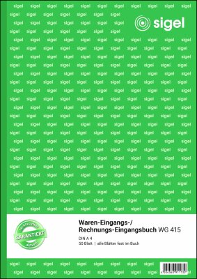 SIGEL WG415 Waren-/Rechnungs-Eingangsbuch - A4 - 1x 50 Blatt -