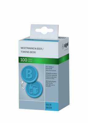 SIGEL WM005 Wertmarken für Veranstaltungen - Vorderseite: Relief-Motiv, Rückseite: Buchstabe "B" - blau - 100 Stück