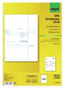 PC-SEPA-Verrechnungs-Scheck - A4 für eyestyle® Haftnotizbox 250 Blatt
