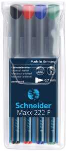 Schneider Universalmarker Maxx 222 F 4er Etui, farbig sortiert