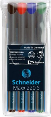 Schneider Universalmarker Maxx 220 S perm. Etui 4 Stück sortiert