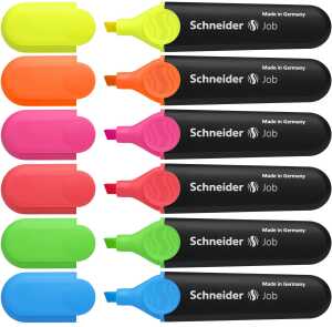 Schneider Textmarker Job 6er Etui farbig sortiert