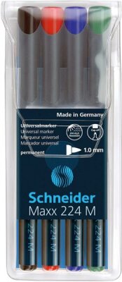 Schneider Universalmarker Maxx 224 M perm. Karton-Etui 4 Stück sortiert