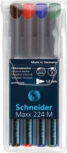 Universalmarker permanent Maxx 224 M, 1,0 mm, sortiert, 4er Etui