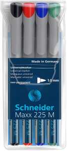 Schneider Universalmarker Maxx 225 M 4er Etui, farbig sortiert