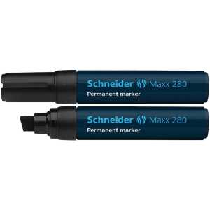 Schneider Permanent-Marker Maxx 280 schwarz, Keilspitze 4+12mm