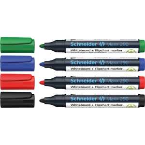 Schneider Whiteboard-Marker Maxx 290 4er Etui, farbig sortiert