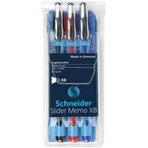 Schneider Kugelschreiber Slider Memo XB 3er Etui, farbig sortiert