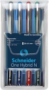 Schneider Tintenroller One Hybrid N 0.5 4er Etui, farbig sortiert