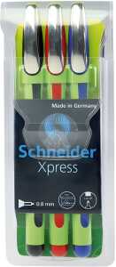 Schneider Fineliner Xpress 0,8 mm, 3er Etui, farbig sortiert