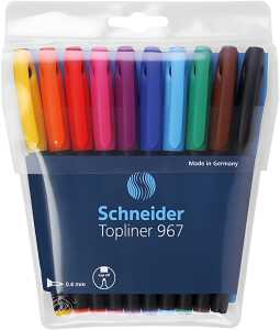Schneider Fineliner Topliner 967 10er Etui, farbig sortiert