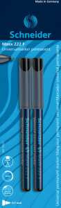 Schneider Universalmarker permanent Maxx 222F Blisterkarte mit 2 Stück, schwarz