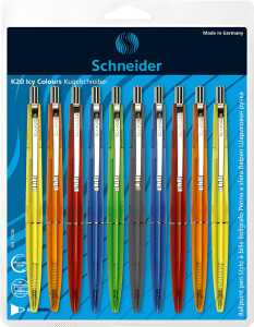 Schneider Kugelschreiber K 20 Icy Colours Blisterkarte mit 10 Stück, sortiert