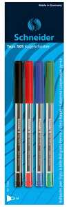Schneider Kugelschreiber Tops 505 Blisterkarte mit 4 Stück, sortiert