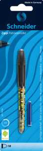 Schneider Tintenroller Zippi mit 1 Ersatzpatrone, Blisterkarte