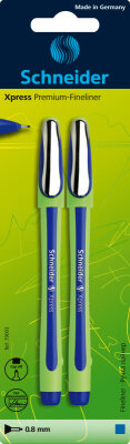 Schneider Fineliner Xpress 08 blau Blister 2 Stück