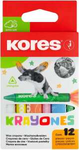 Kores Wachsmalstift Krayones, 3-eckig, 12 farben
