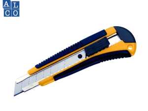 Profi Cutter, gummierter Griff, Schiebraster, mit Automatik-Stop, 18 mm Klinge, TÜV/GS geprüft, Pappschachtel