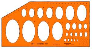 Standardgraph Ellipsenschablone Isometric 25 Ellipsen, 4-65 mm