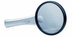 Alco Leselupe 2,5- bis 4-fach 88mm Griff silber Rand schwarz