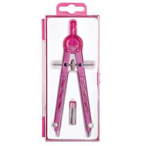 Geometriezirkel, Pink, Länge 165 mm, Zahnradführung, max. Kreis-Ø 360 mm, in Plastikbox