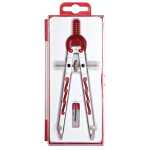 Geometriezirkel, silberfarben-Rot, Länge 165 mm,...