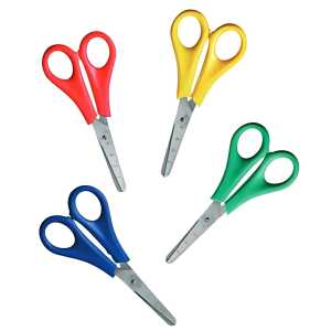 Bastelschere, spitz, 5,3 = 13,5 cm bunt gemischt, mit mm-Skala, für Rechtshänder, VE = 12 Stück