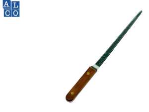 Brieföffner, gerade, 24,8 cm, aufgebogene Klinge, Holzgriff, rostfreier Edelstahl